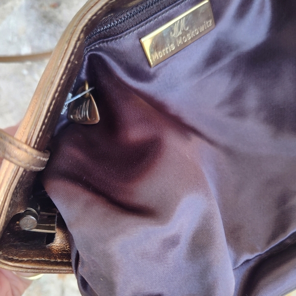 VINTAGE Y2K Morris Moskowitz Gold Silver Copper Gunmetal Woven Clutch EUC - Picture 5 of 12